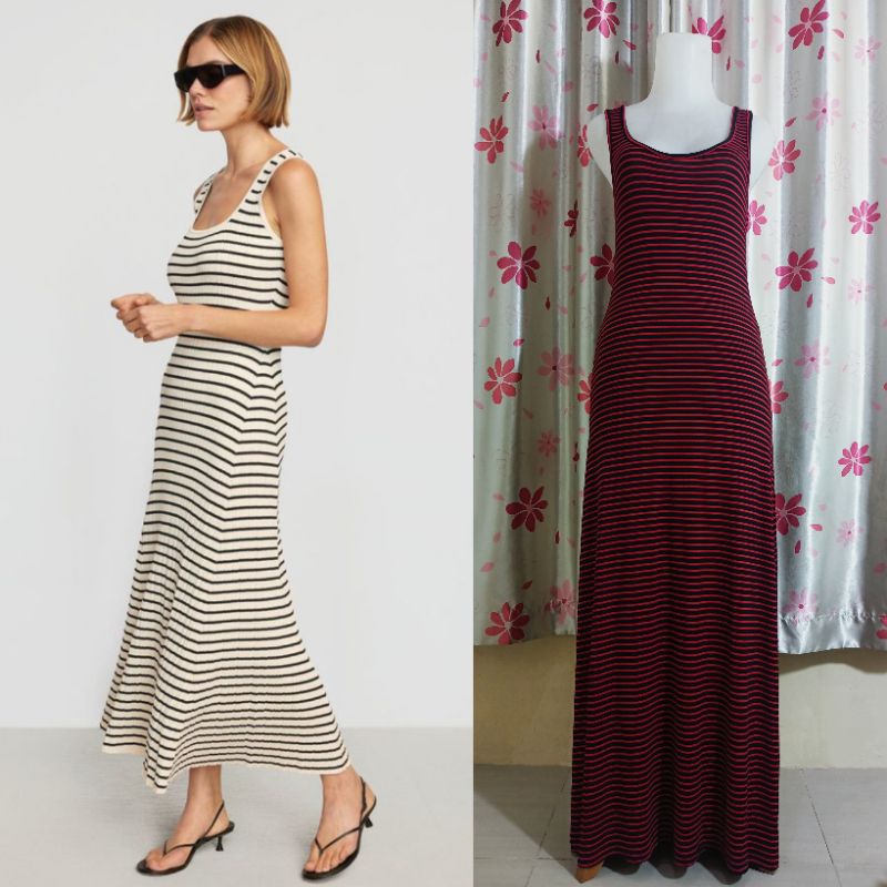 Dress Salur Long Dress Kaos Spandex Rayon Bodycon Dress Pressbody