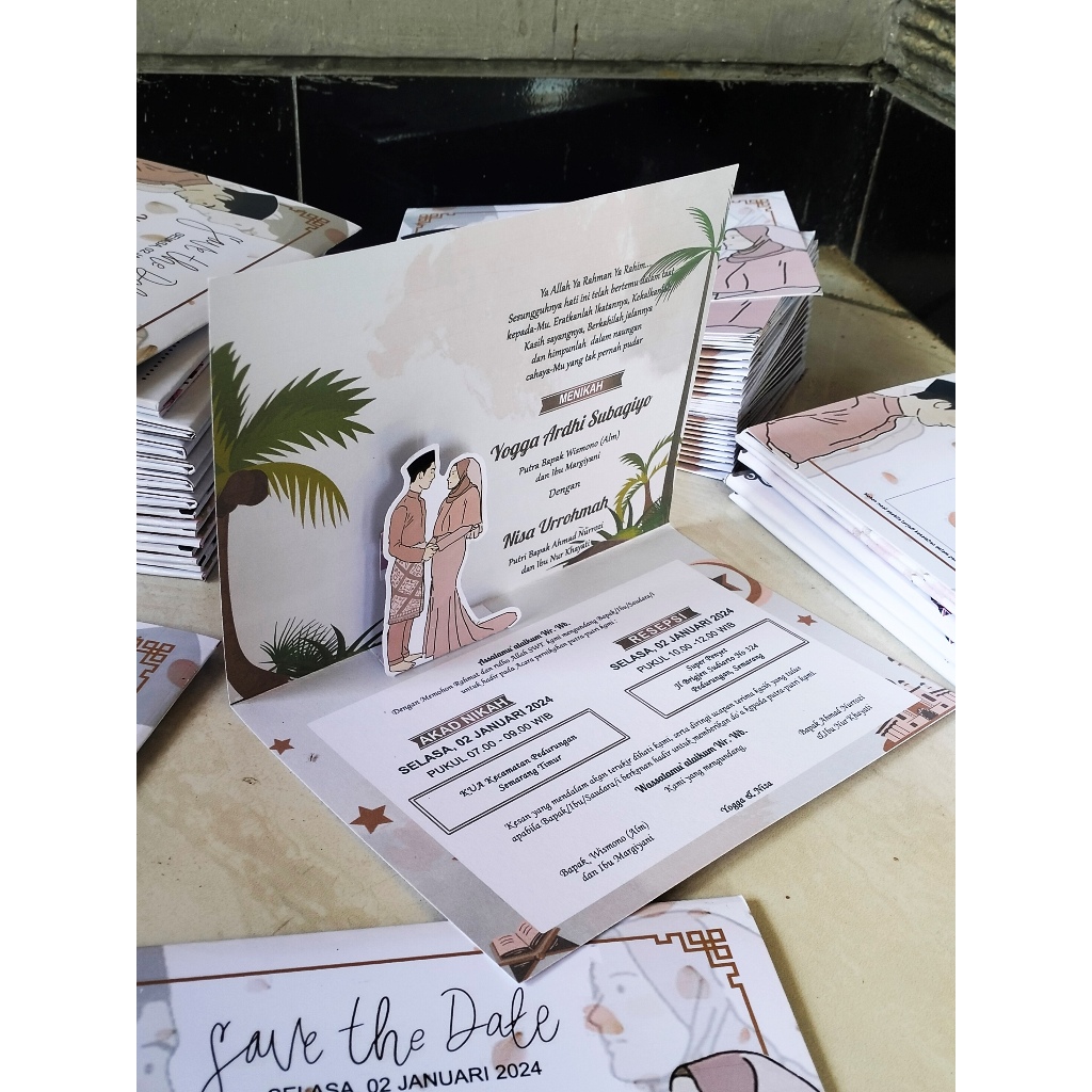 Undangan Pernikahan Pop Up 3D Softcover Unik Murah