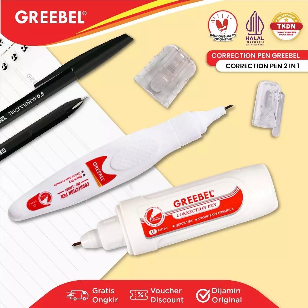 

Greebel Correction Tipe X Pulpen Cepat Kering / Greebel Correction Pen Gbc 120702 (12Pcs/Box)