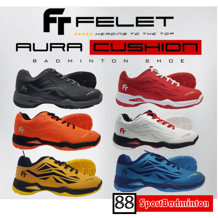 Felet AURA CUSHION TECH Badminton Shoes - Sepatu Badminton Original Felet