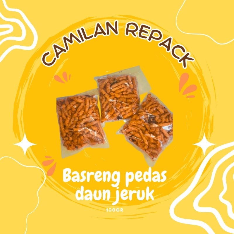 

Basreng pedas daun jeruk kemasan repack 100 gram