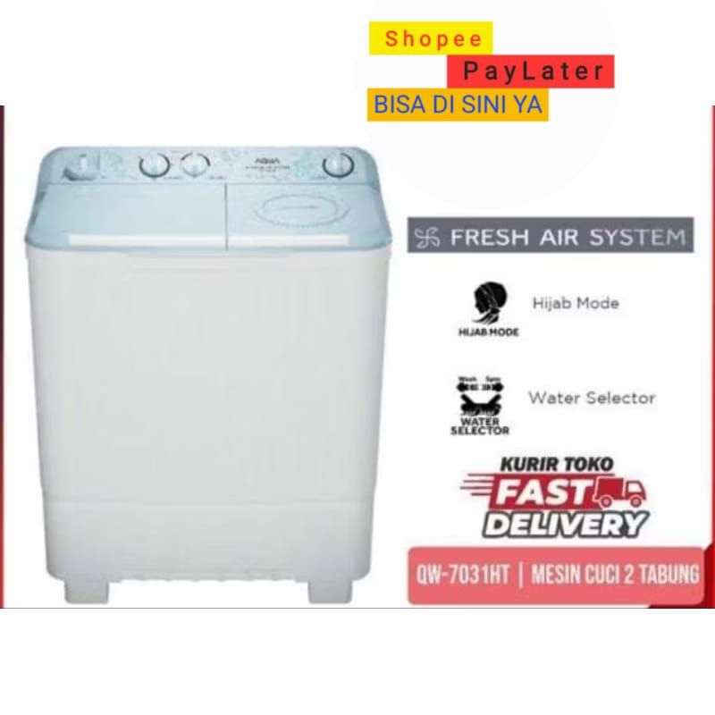 MESIN CUCI AQUA  7 KG QW-7031HT / TWINTUB QW7031HT GARANSI RESMI