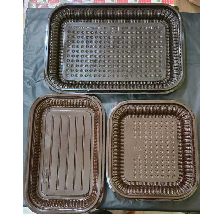 Mika nampan cokelat plastik + tutup