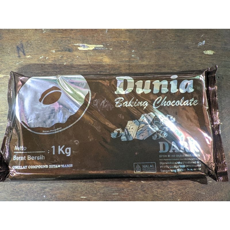 

COKLAT BATANG DUNIA / COKLAT BLOK / BAKING CHOCOLATE / COMPOUND 1KG DARK