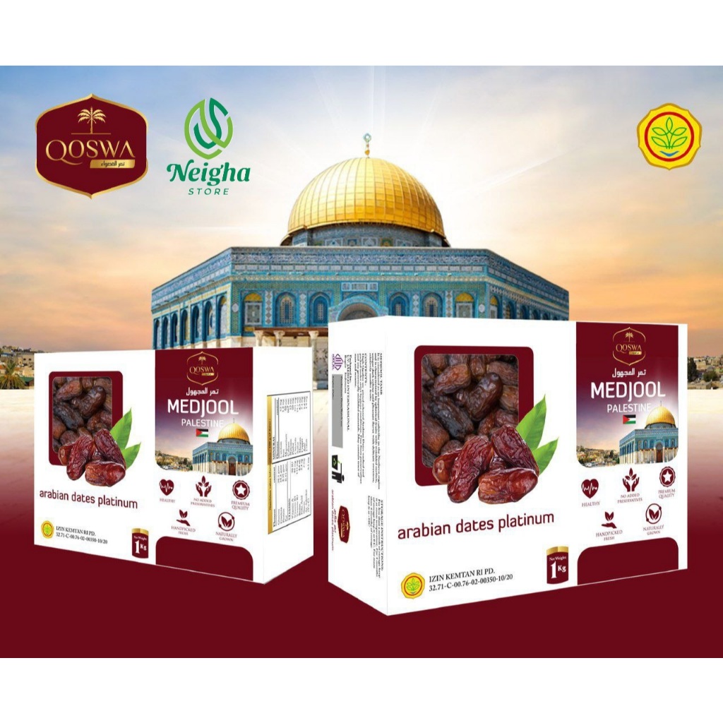 

Kurma MEDJOOL Palestina Qoswa Jumbo Premium 1kg Kurma Basah Medjool Fresh Arabian Dates Platinum