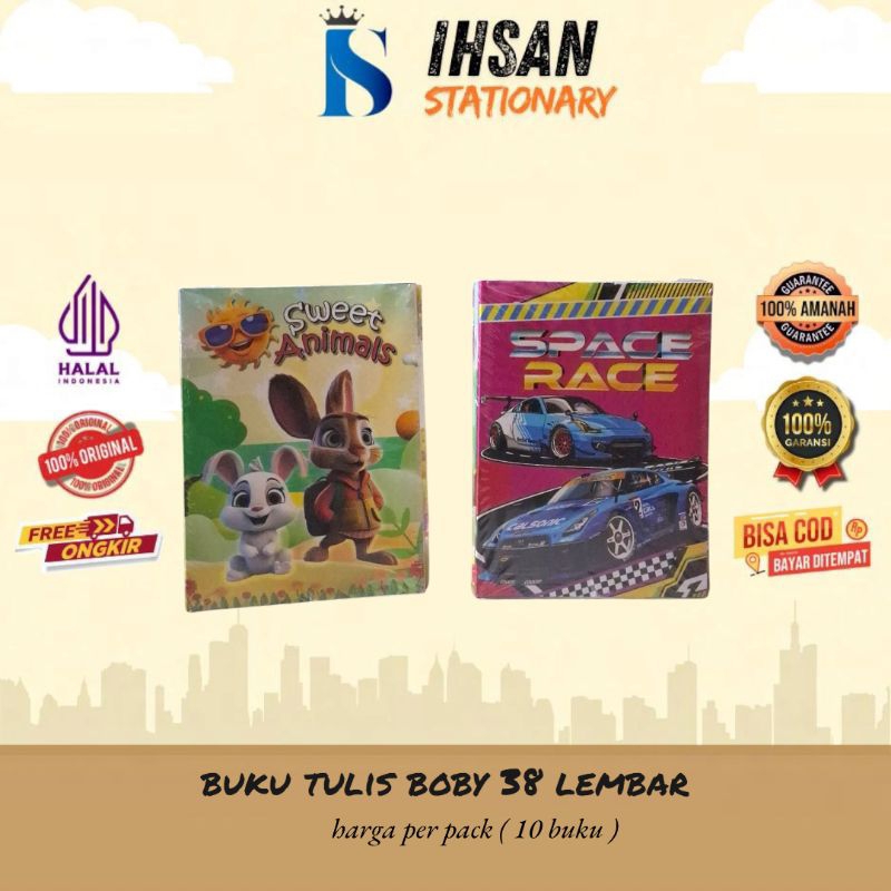 

buku tulis Bobi 38 isi 10 buku (1 pak)