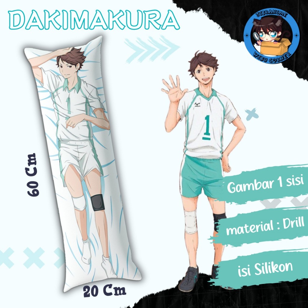 dakimakura / guling anime Oikawa Toru Haikyuu 60x20 cm sudah isi