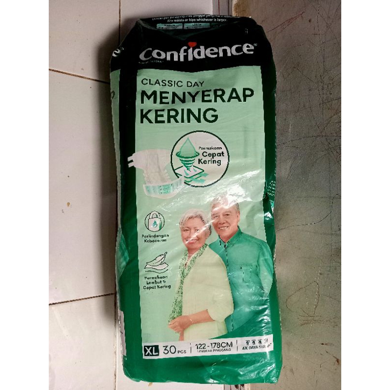 CONFIDENCE Popok Dewasa PEREKAT XL 30 Adult Diapers Tape Pampers Lansia uk Pinggang 122-178cm Sekali