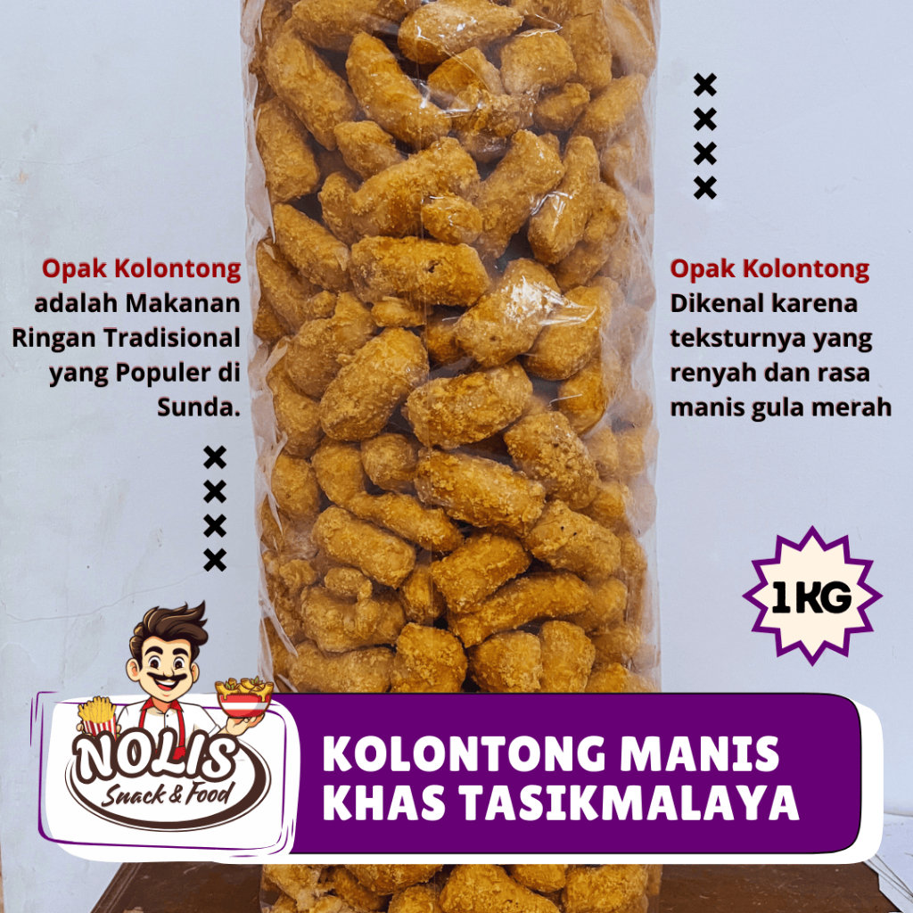 

1kg - Kelontong Opak ketan Manis gula merah / Kolontong Manis Khas Tasikmalaya // Grosir Nolis Snack