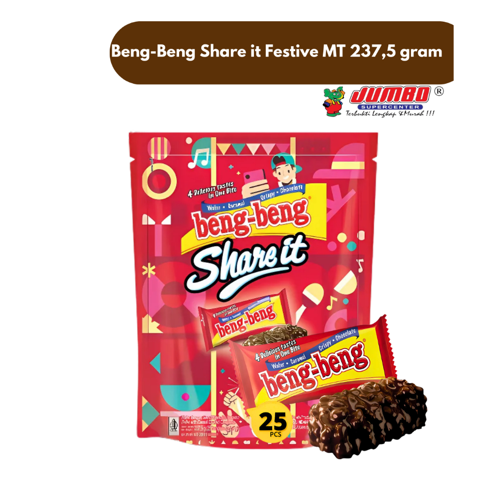 

Beng Beng Share It Festive 237,5 gram Isi 25 pcs/ Kemasan Pouch/ Snack/ Hampers