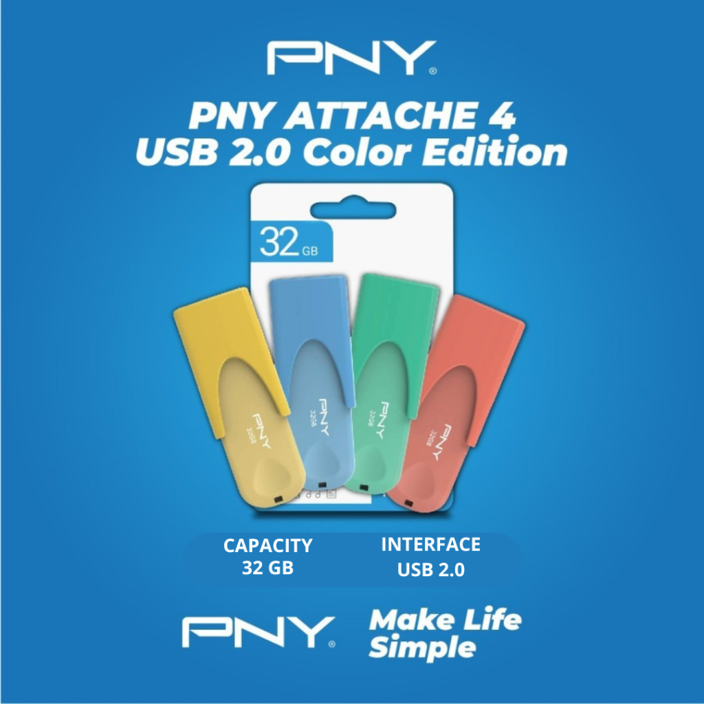 Flashdisk / Flash drives PNY 32GB  USB 2.0 Color Edition