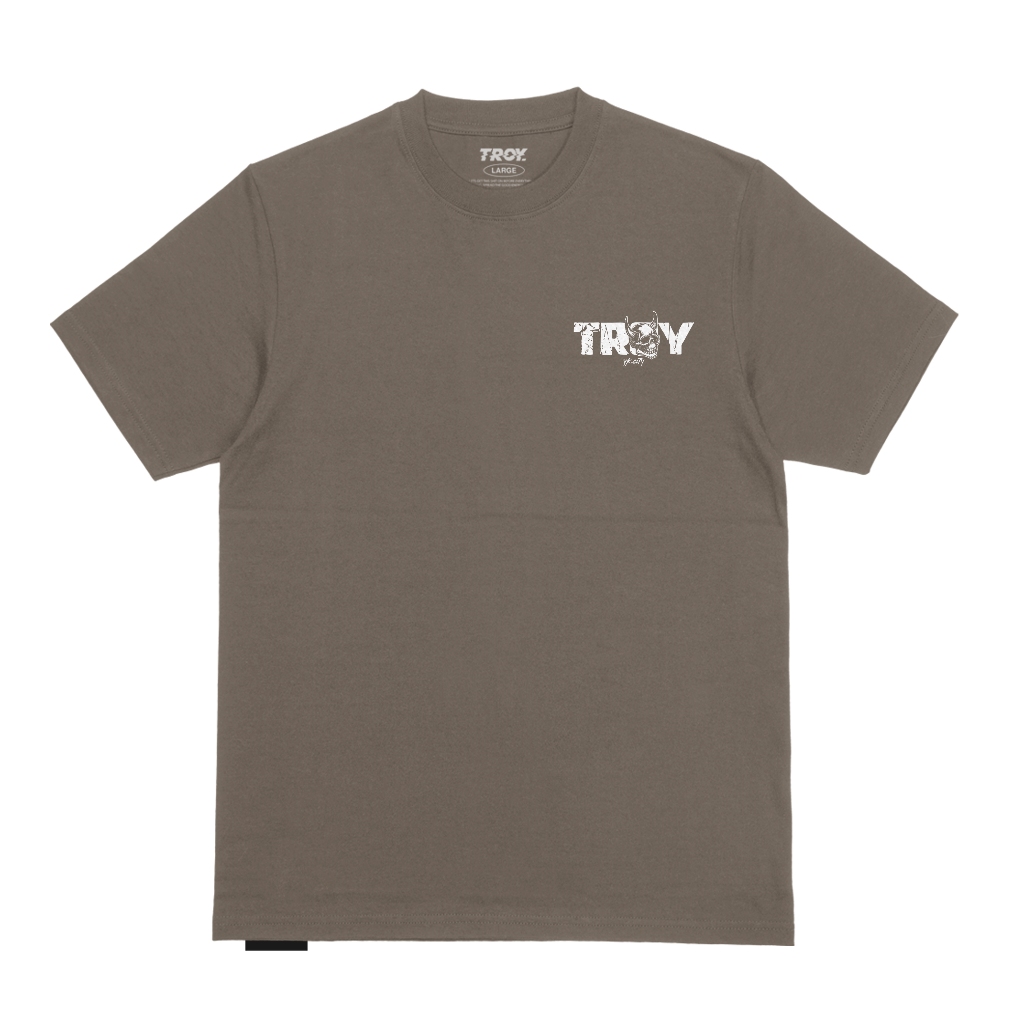 Troy Company Tshirt Maple Brown Horned Skull - Kaos Lengan Pendek Kaos Coklat Maple MTD 2976