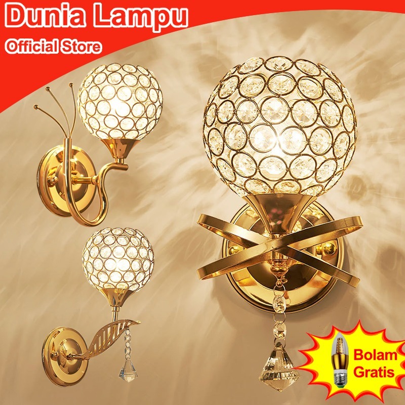 Dunia Lampu Lampu Dinding Kristal Gaya Modern Lampu dinding bulat Lampu dinding lampion lampu dindin