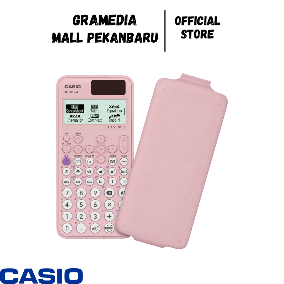 

CASIO CALCULATOR SCIENTFIC FX 991 CW Pink - Kalkulator Scientfic Kuliah Sekolah Pink (540+ Fungsi/Rumus) (Original) Gramedia Mal Pekanbaru