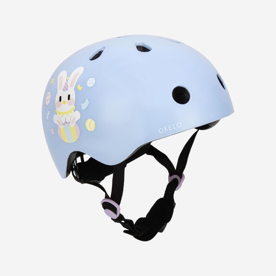 Decathlon OXELO Helm Skate Anak RS Lite500 Biru Muda Kelinci - 8802023