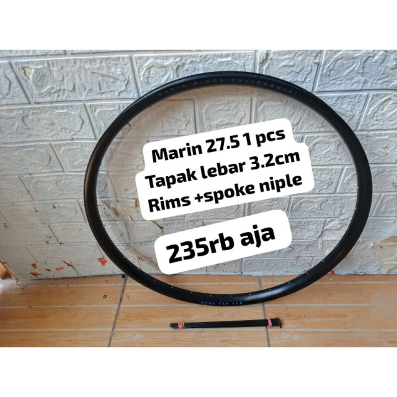 Velg Marin 27,5 1 pcs tapak lebar 3.2cm rims + spoke niple