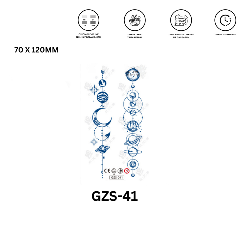 Tattoo Bulan Tattoo Planet Tattoo Temporer Tattoo Temporary