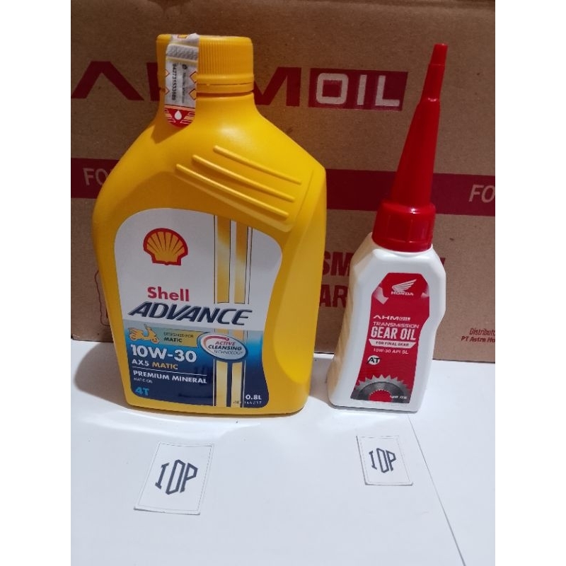 paket oli mesin Shell metik 800ml + oli gardan honda original
