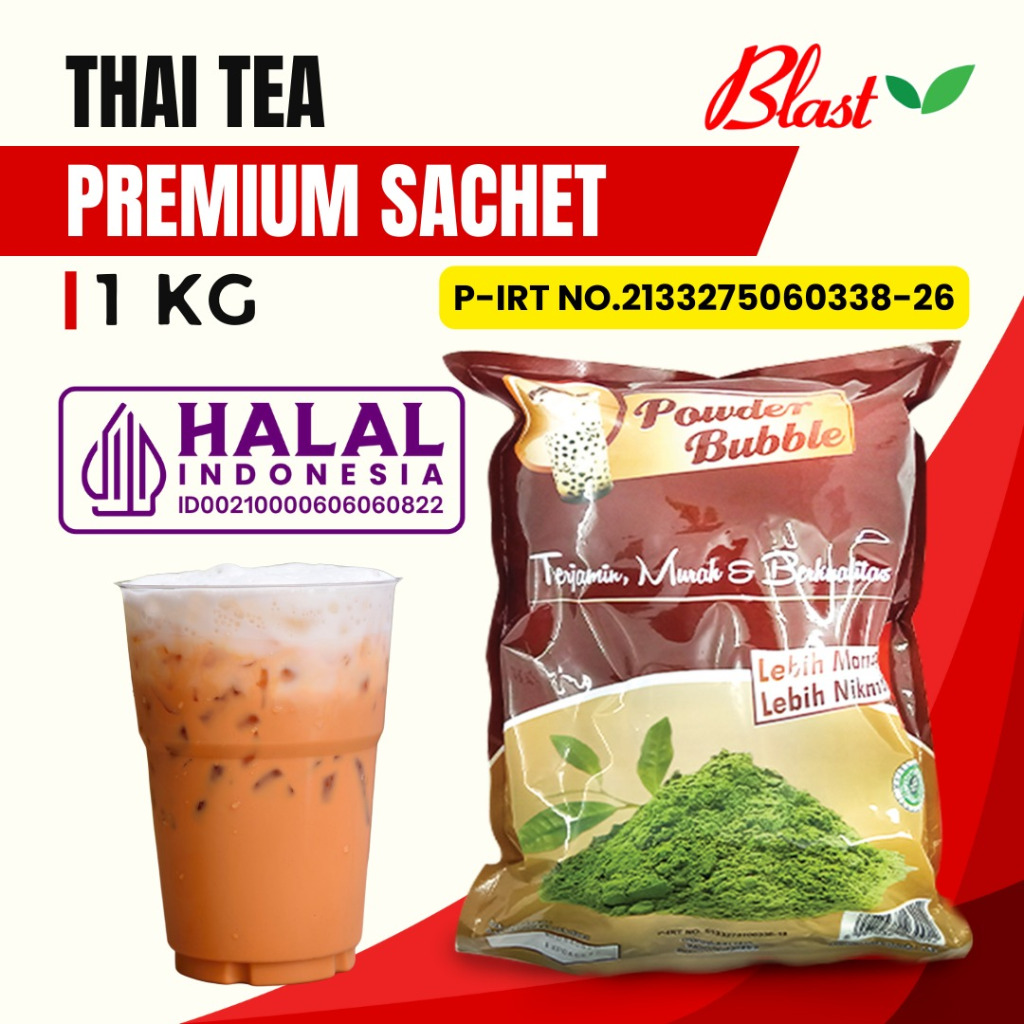 

POWDER THAI TEA 1 KG ( isi 30 pcs ) / Bubuk Minuman Rasa Thaitea / Drink Tea Flavour