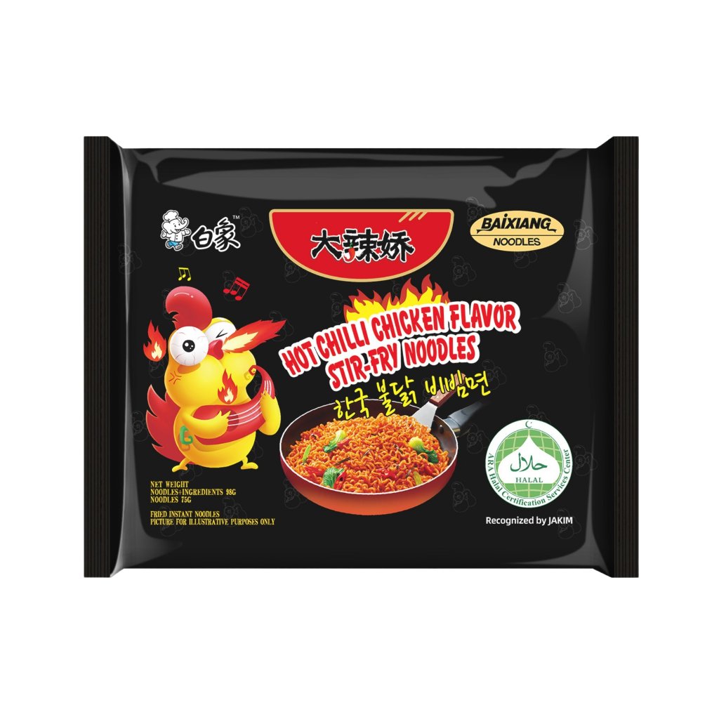 

白象 Big Chili Series Rasa Hot Chili Korean Stir-Fry Mie Instan China Goreng