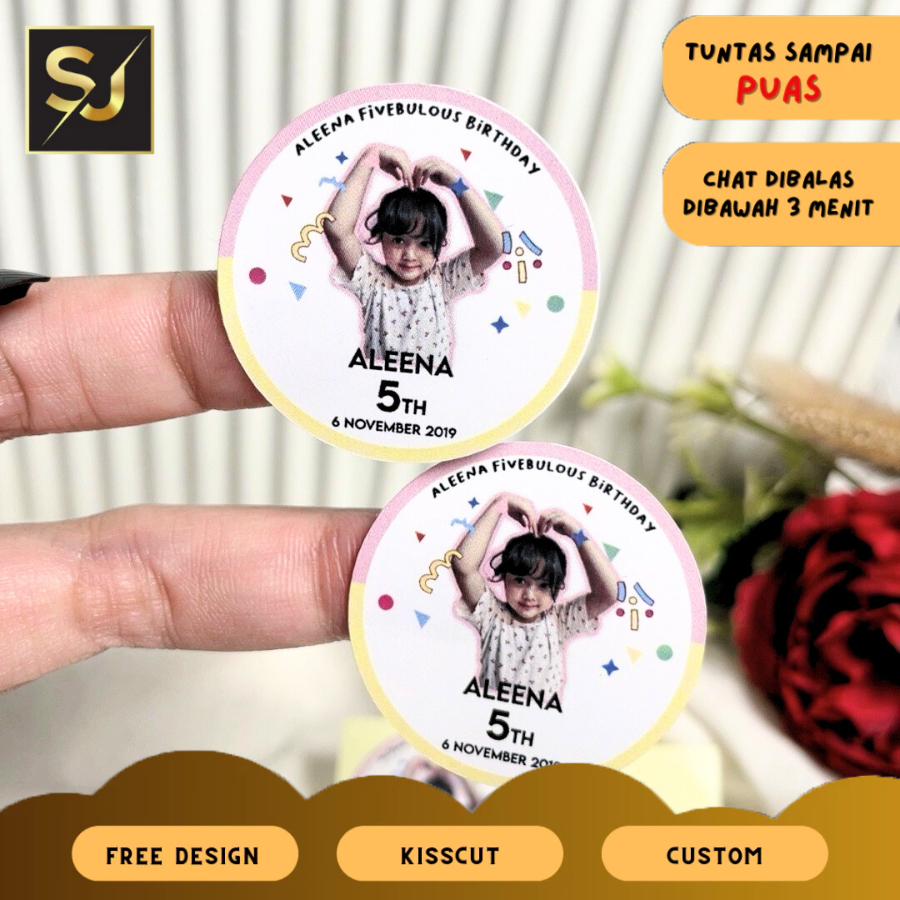 

Sangjaya Sticker Ulang Tahun Stiker Label Ultah Anak Bulat Stiker Undangan Ulang Taun Free Desain