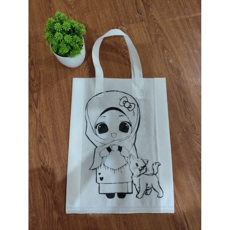 

tas lukis motif hijab