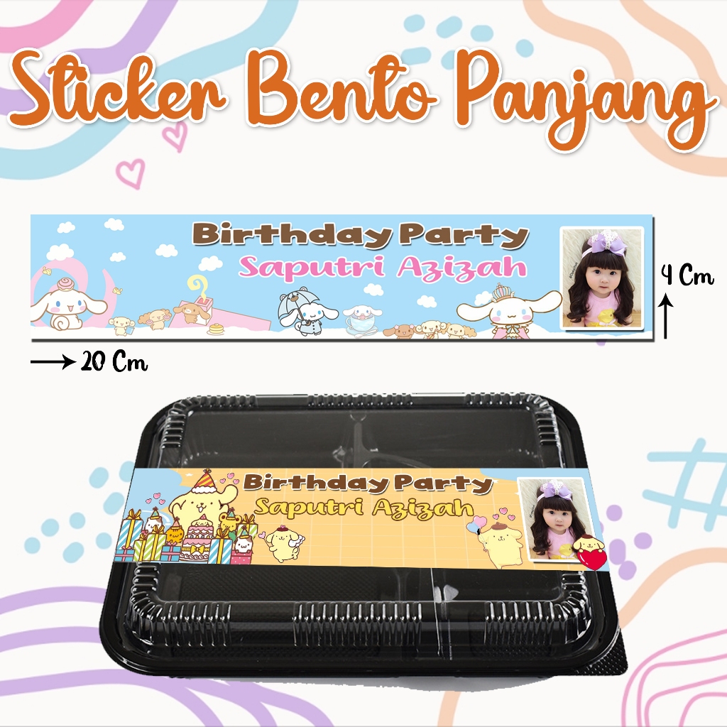 

Sticker Box Bento Ulang tahun ( isi 30 Lembar ) Sticker Custom Nama Sticker Ulang tahun