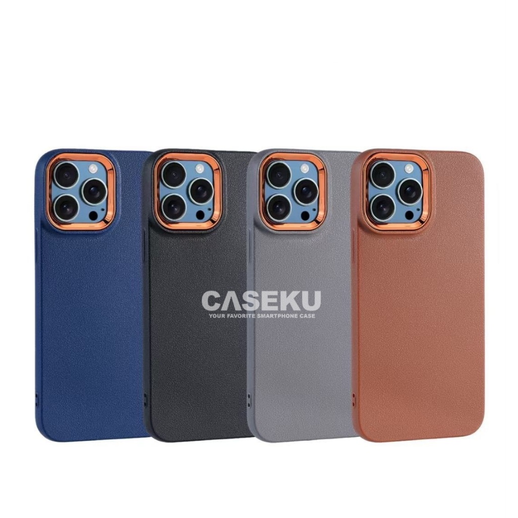 Case Iphone 12 Iphone 12 Pro Iphone 12 Pro Max Case Leather Pro Kamera List Crom Case - Caseku