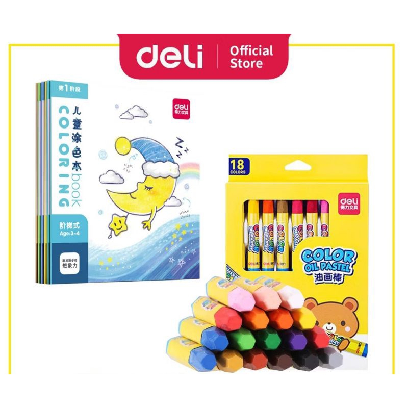 

Deli Back To School Set 6 - Buku Mewarnai Anak-anak + Krayon 12/18 Warna Alat Tulis Sekolah