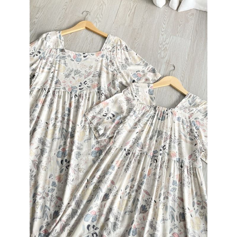 ALENA HOMEDRESS WHITE LEAVES | DASTER BUSUI | DASTER KOREAN STYLE