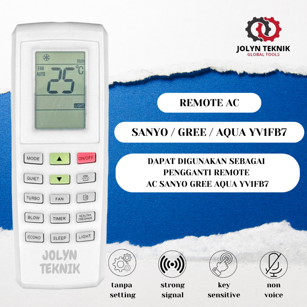 REMOTE AC GREE PINK UNIVERSAL (GREE,SHARP,SANYO,AQUA) LANGSUNG PAKAI