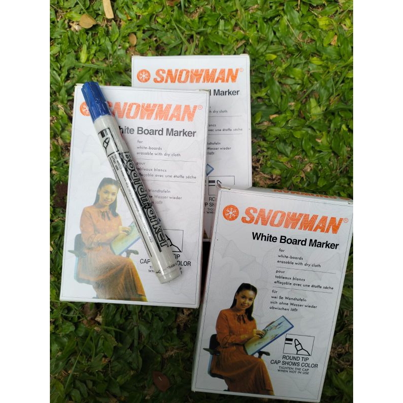 

Spidol Snowman Whiteboard BG12 warna biru isi 12 pcs