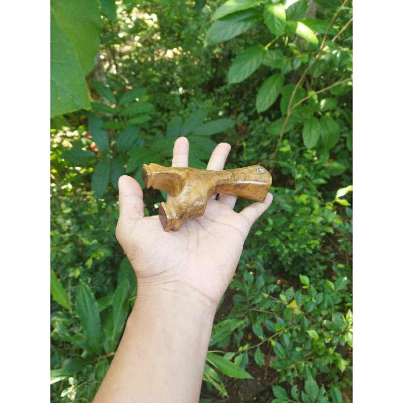 katapel Kayu jati + karet flatband siap pakai