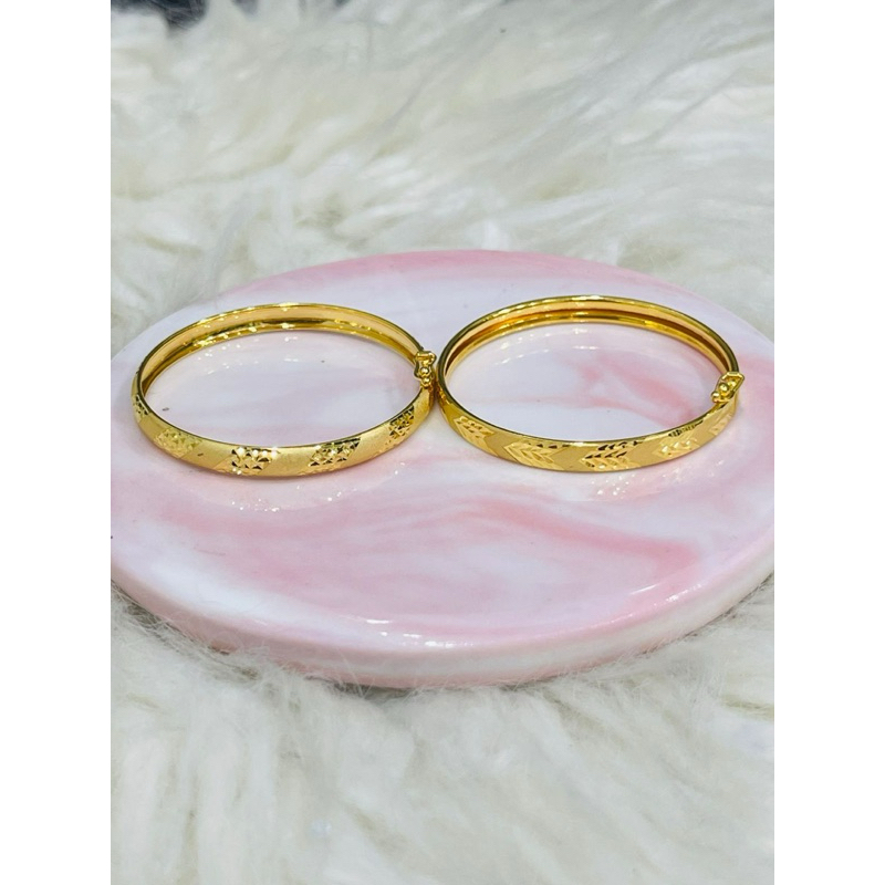 gelang bangle laser bangkok baby cantik simple emas asli kadar 700