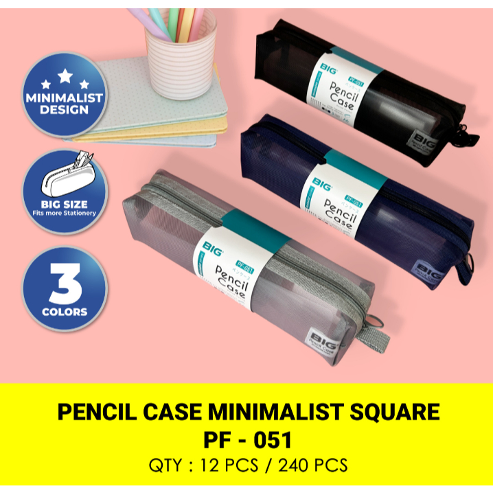 

BIG - Kotak Pensil Kotak Minimalis / Pencil Case Square PF-051
