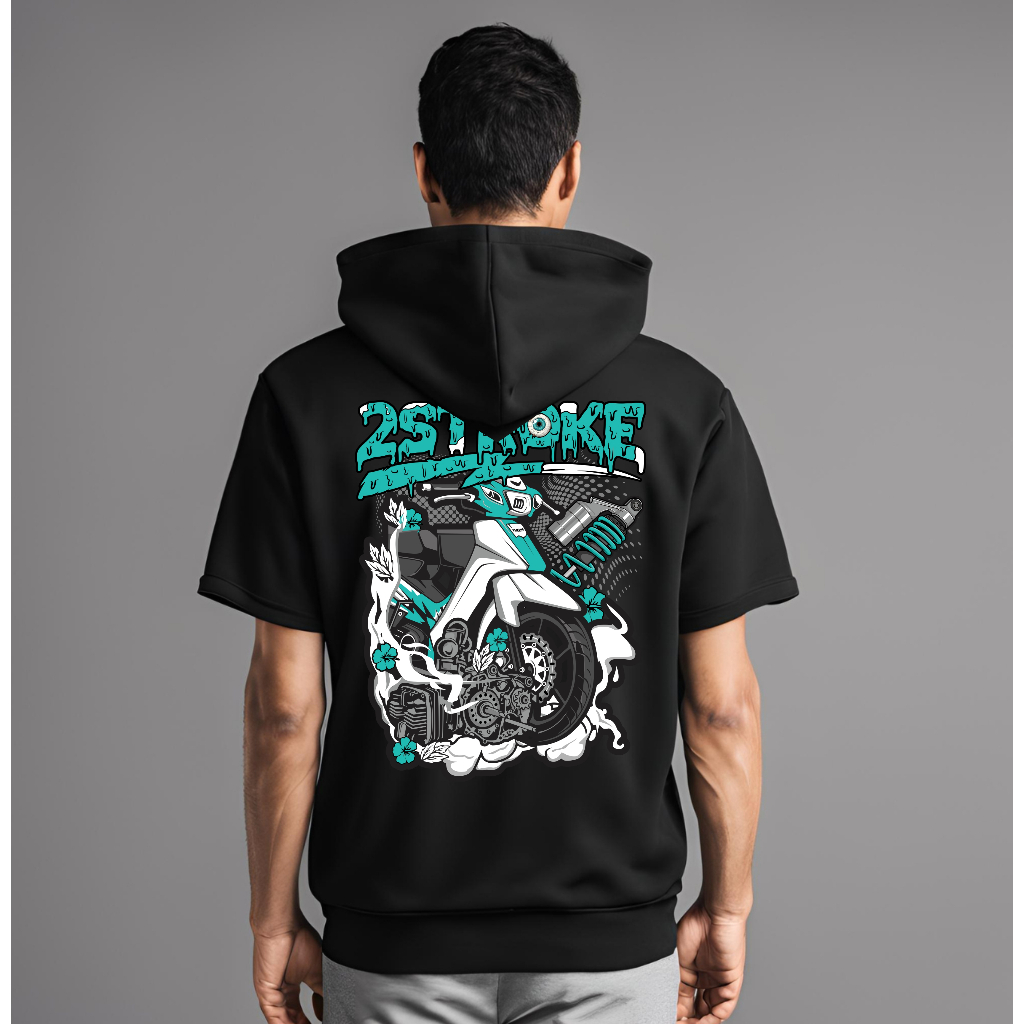Jaket Hoodie Lengan Pendek 2 Stroke Hoodie Distro Racing 2Stroke Two Stroke 2 Tak Motor Herex Ninja 