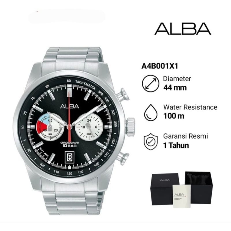Jam Tangan Pria Alba Signa Chronograph A4B001X1 Original Garansi Resmi