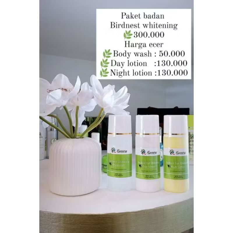PAKET BADAN BRINDEST WHITENING LUXURY BEAUTY LENGAKAP ISI 3 ORI