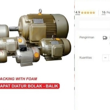 

Dinamo Penggerak WIPRO 1 HP 4P 1450 RPM Electromotor Lambat 1HP 4 P