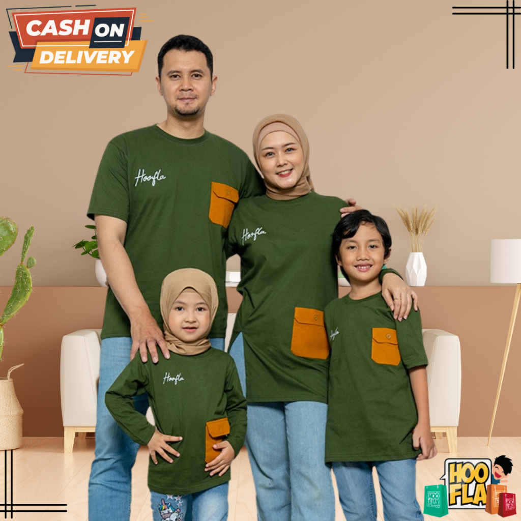 Baju Kaos Couple Seragam Sarimbit Keluarga Ayah Ibu Anak Lukita Series Army