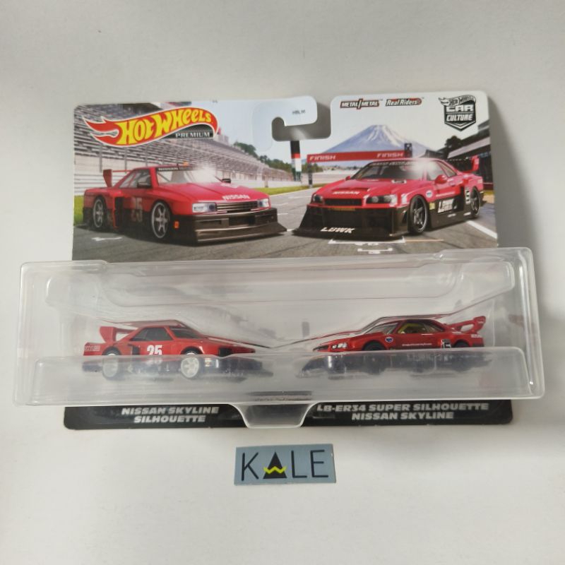 Hot Wheels LBWK RED LB-ER34 Super Silhouette Nissan Skyline R34 two pack