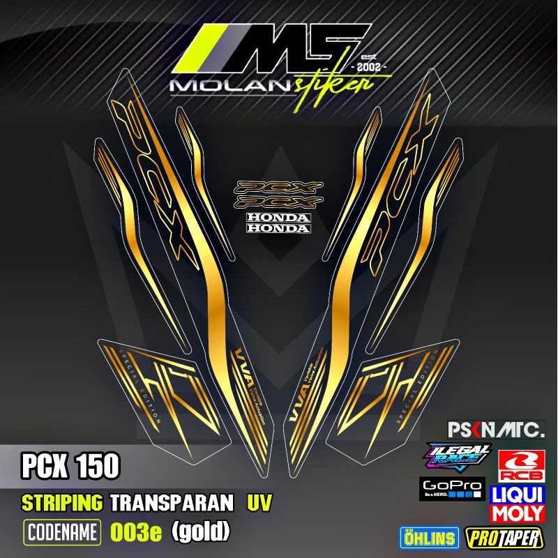 Decal Sticker Striping Variasi Transparan Uv PCX 150 2018-2021 Honda PCX Abs PCX Lokal Pcx 150 Thail