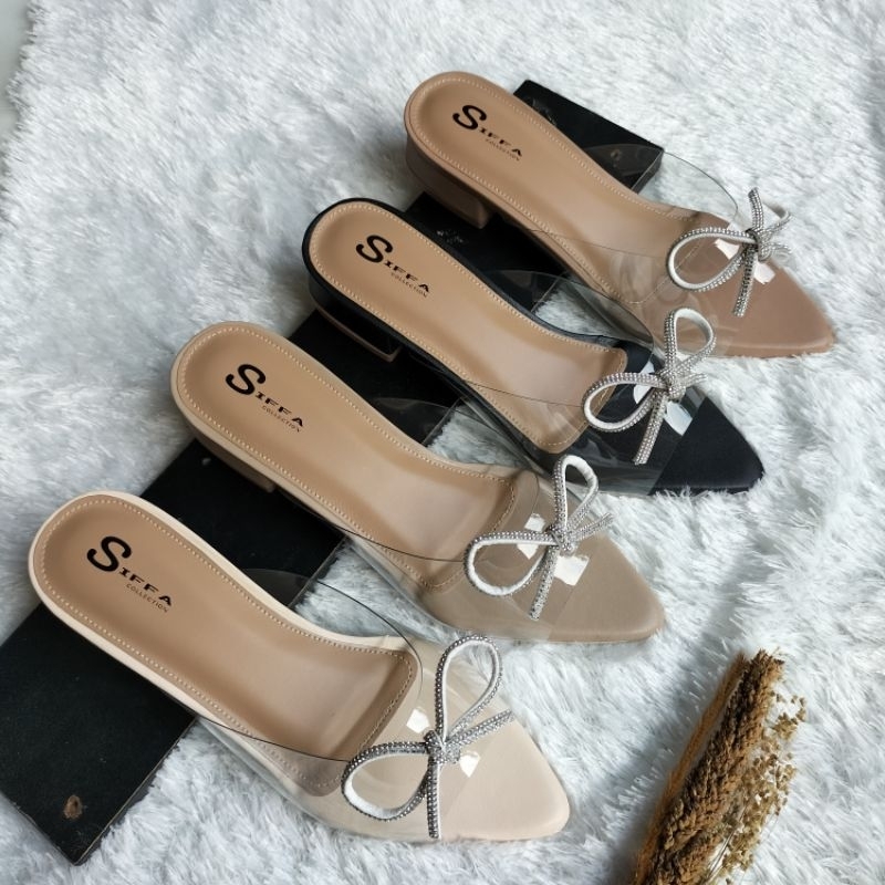 Siffa Sepatu Sandal Wanita Hak 3cm Transparan