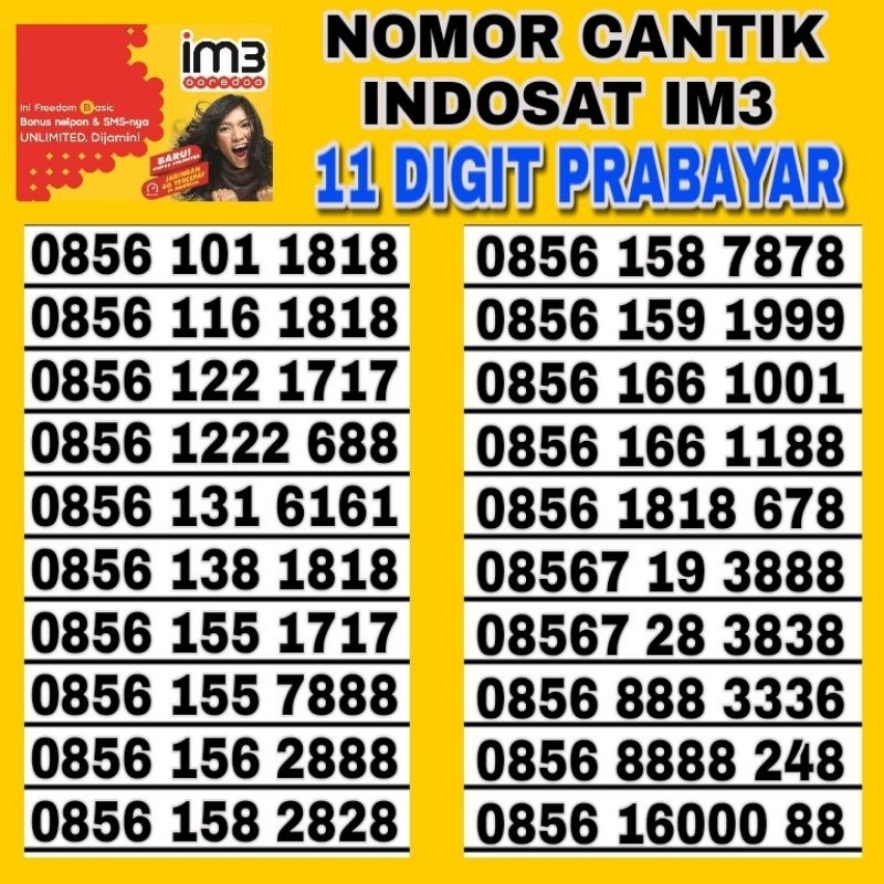 NOMOR CANTIK INDOSAT IM3 4G 11 DIGIT 7888 - 1999
