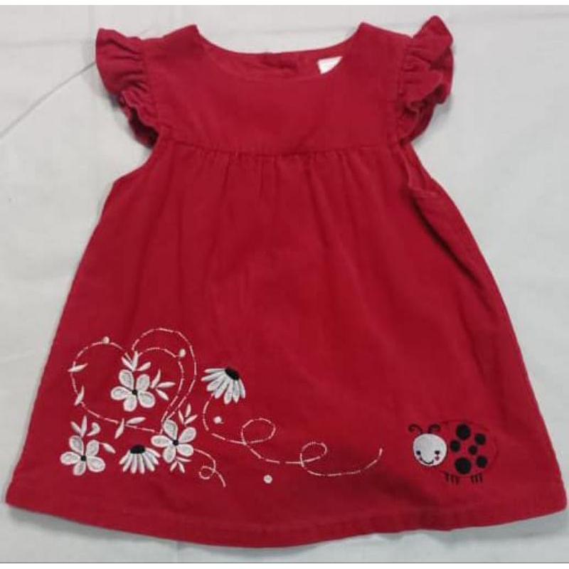 Preloved dress anak merah / preloved dress anak cordu