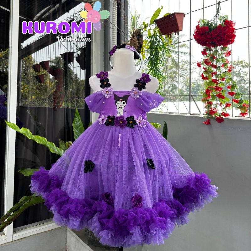 DRESS KUROMI PETITE DRESS ANAK MEKAR DRESS UNICORN DRESS BAYI MEKAR