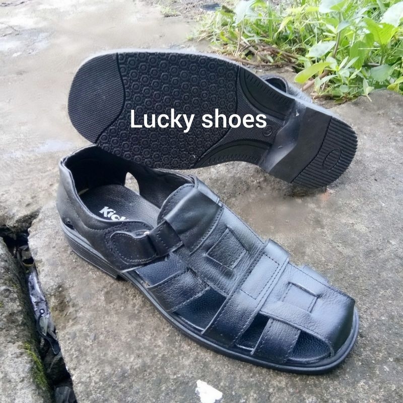 Sepatu Sandal kulit/sandal sepatu SPJ kulit asli/sepatu sandal pria
