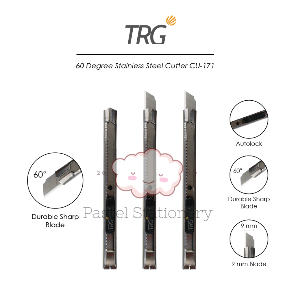 

TRG Stainless Steel Cutter 60 Degree CU-171 - Pemotong Kertas Cuter Besi 60 Derajat TRG