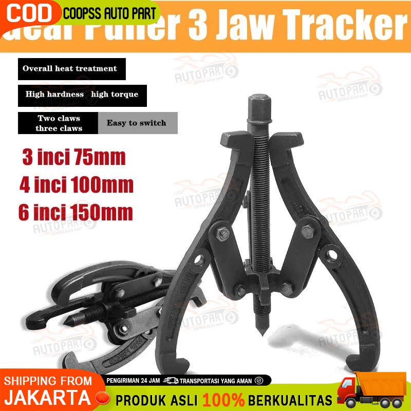 

Treker bearing 3 Kaki 4" 6" Inch Gear Puller 3 Jaw Tracker alat melepas bearing Gear Dapat diganti dengan dua cakar/tiga cakar