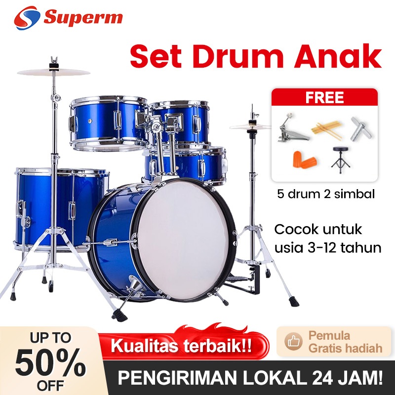 Set Drum Anak/Drum Jazz Profesional/Drum Mini Anak Untuk Pemula 2-12 tahun/Hadiah untuk anak Anda
